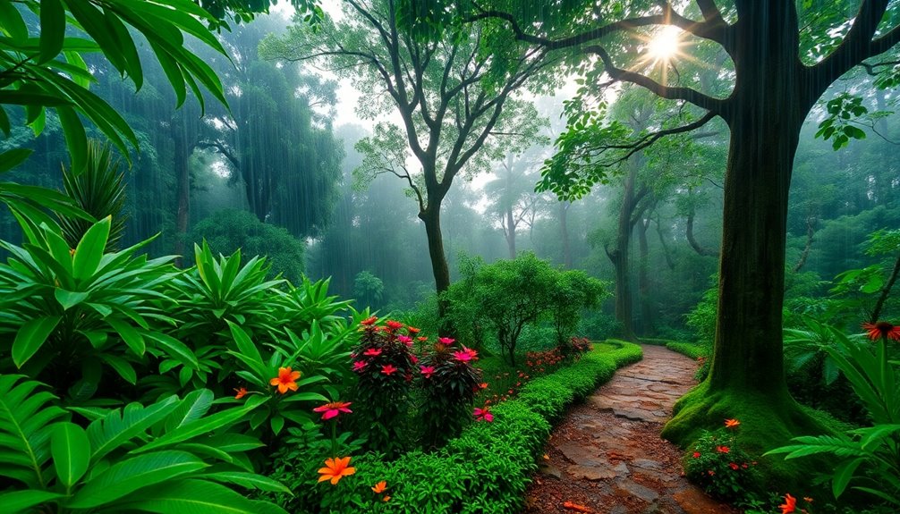 lush greenery during monsoon