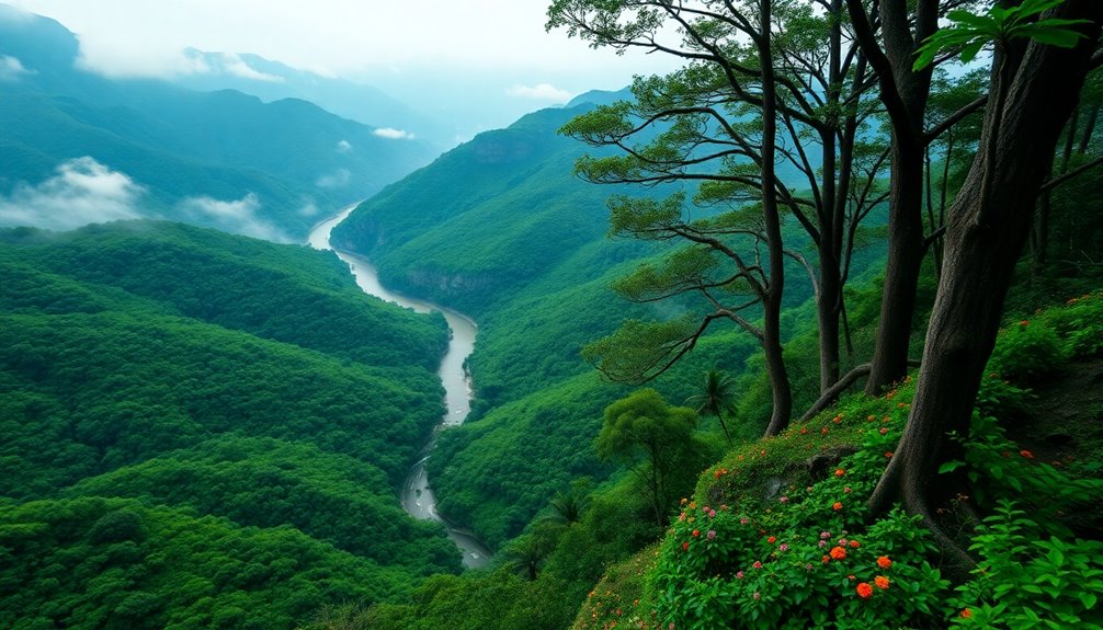 vibrant greenery after rainfall