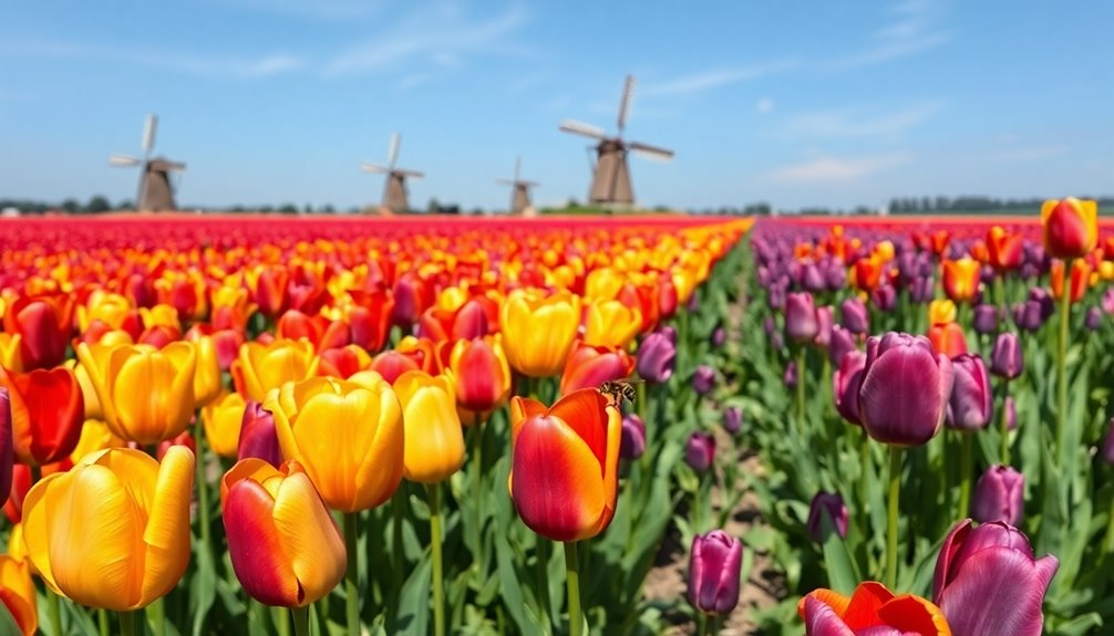 vibrant tulips in bloom