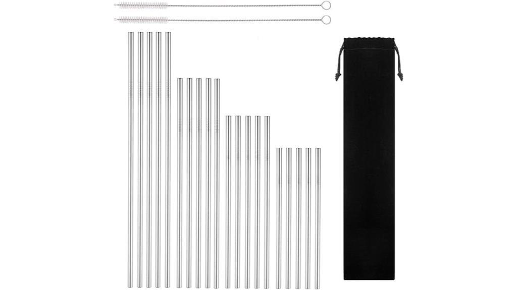 20 pack stainless steel straws