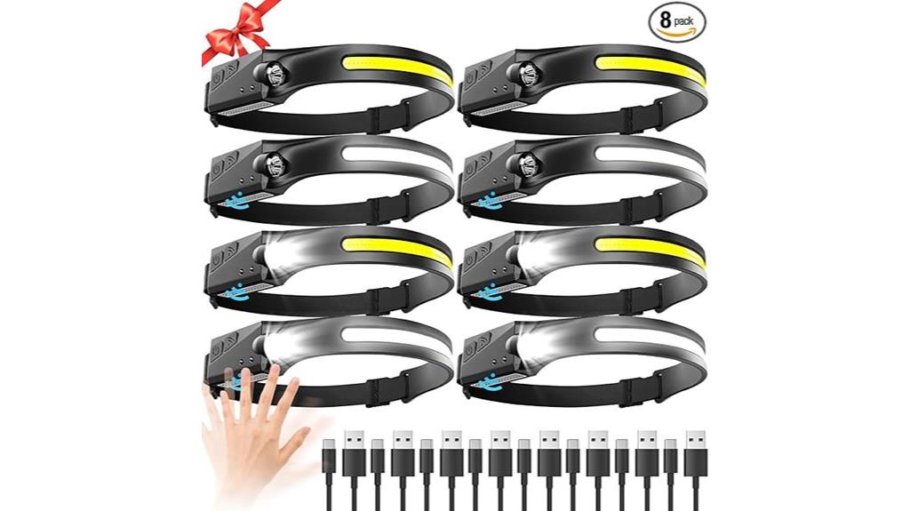8 pack rechargeable headlamps