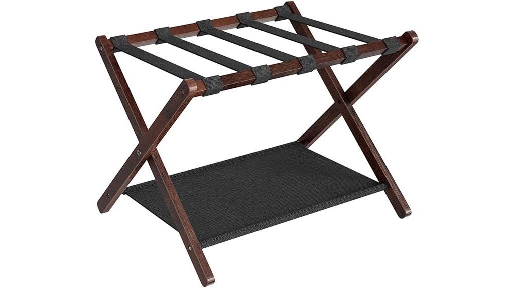 bamboo folding luggage rack