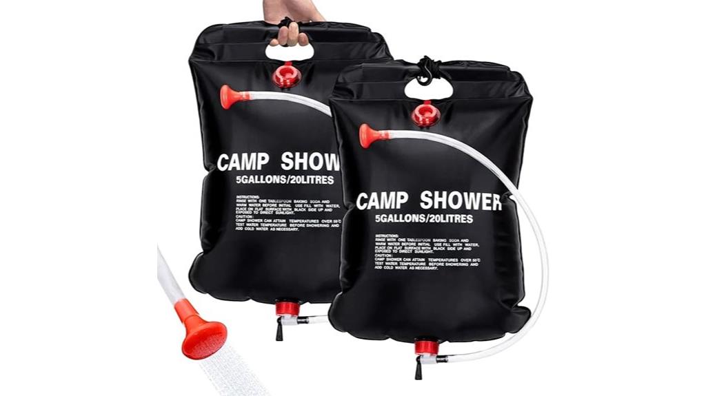 dual solar shower bags