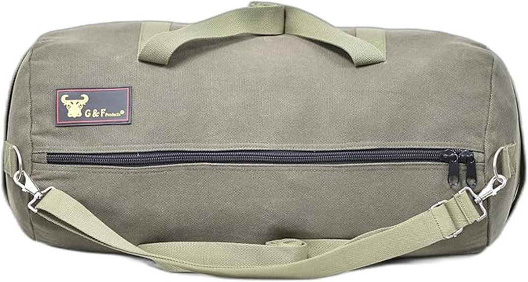 durable waxed canvas duffle