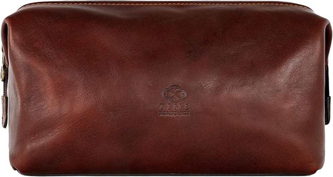 elegant italian leather dopp kit