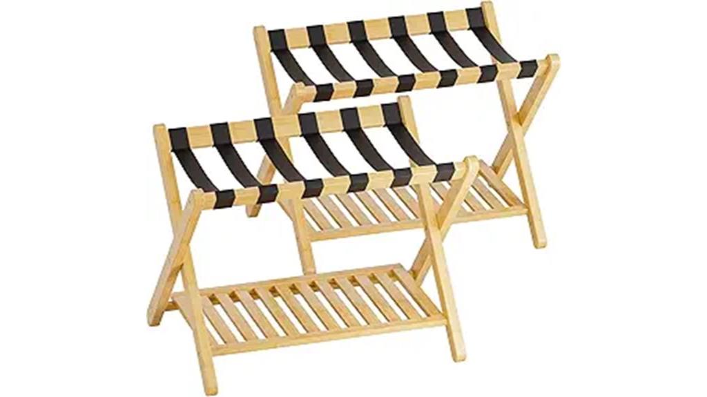 foldable bamboo luggage racks