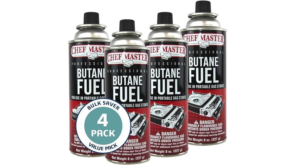 four 8oz butane cans