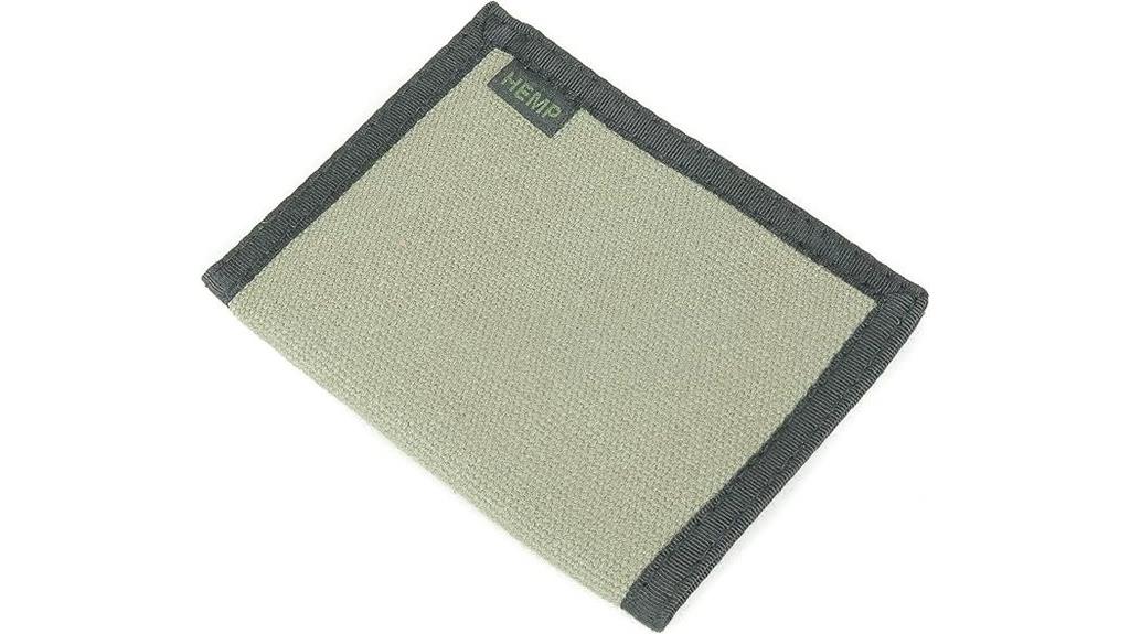 hemp sage bi fold wallet