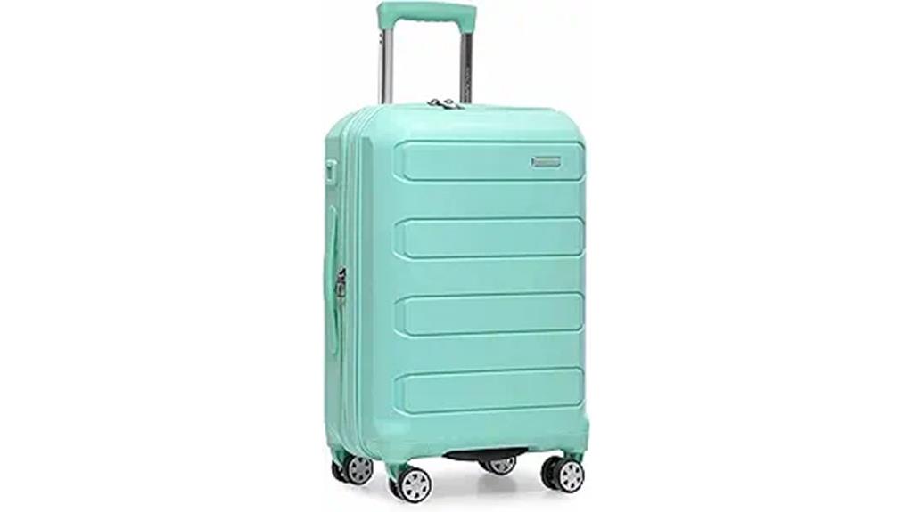 mint colored 22 inch spinner