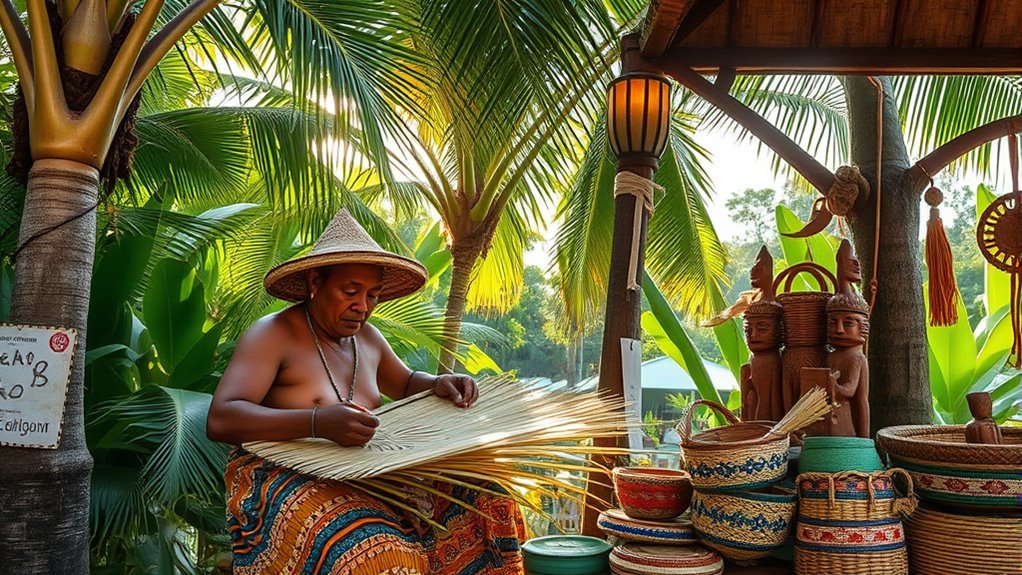 participating in traditional crafts