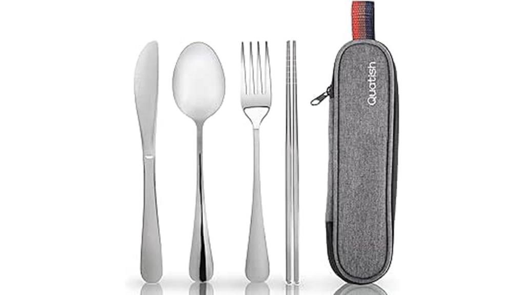portable silverware travel set
