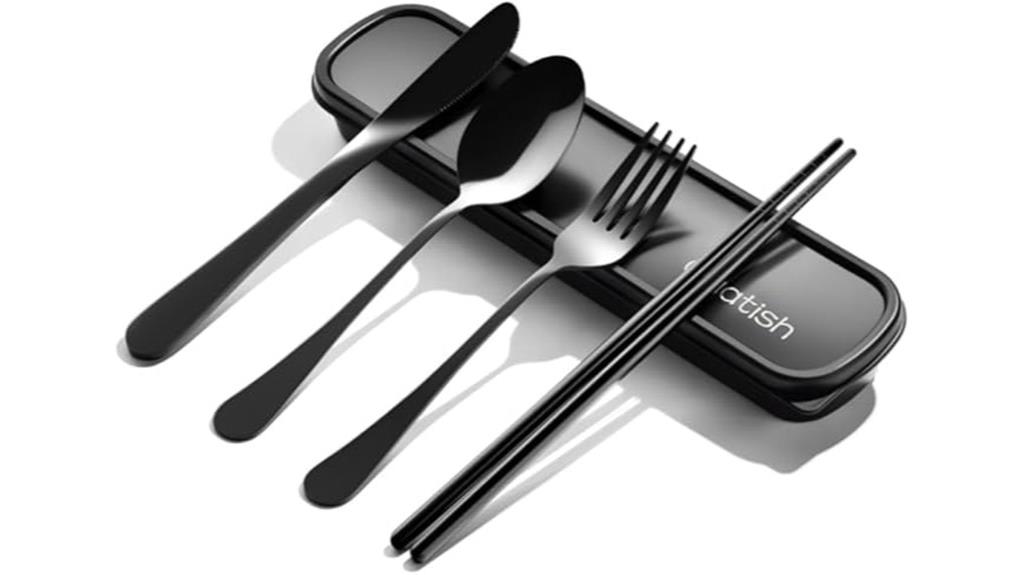 portable silverware with case