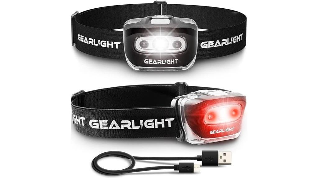 rechargeable usb headlamps pack
