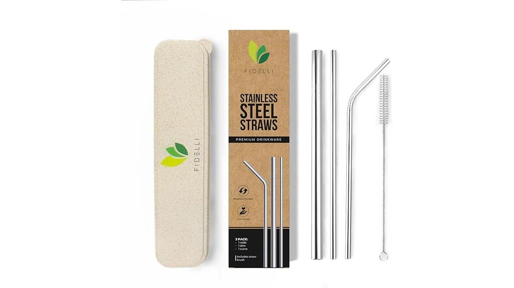 reusable stainless steel straw set