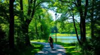 safe green belt cycling