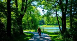 safe green belt cycling