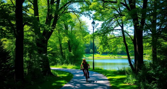 safe green belt cycling