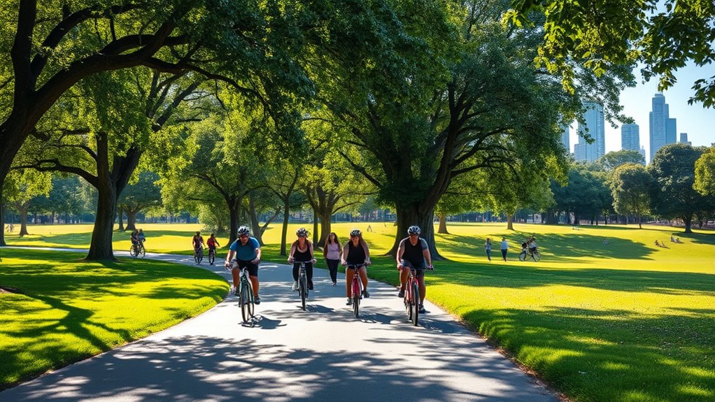 scenic cycling through historic park