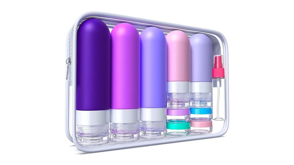 set of 19 toiletry bottles