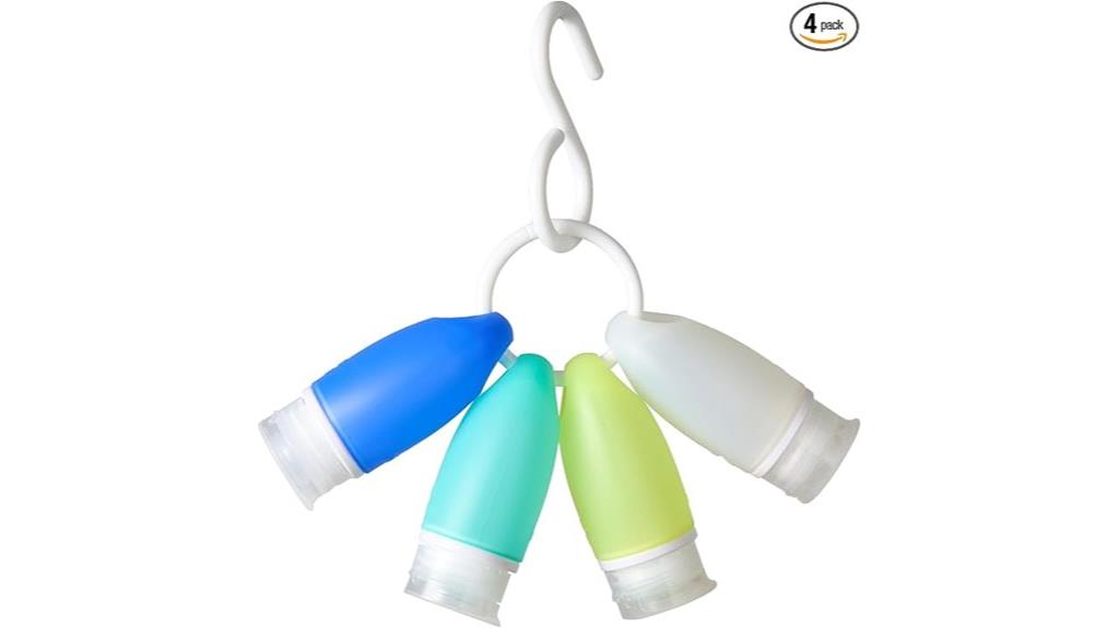 set of four silicone bottles