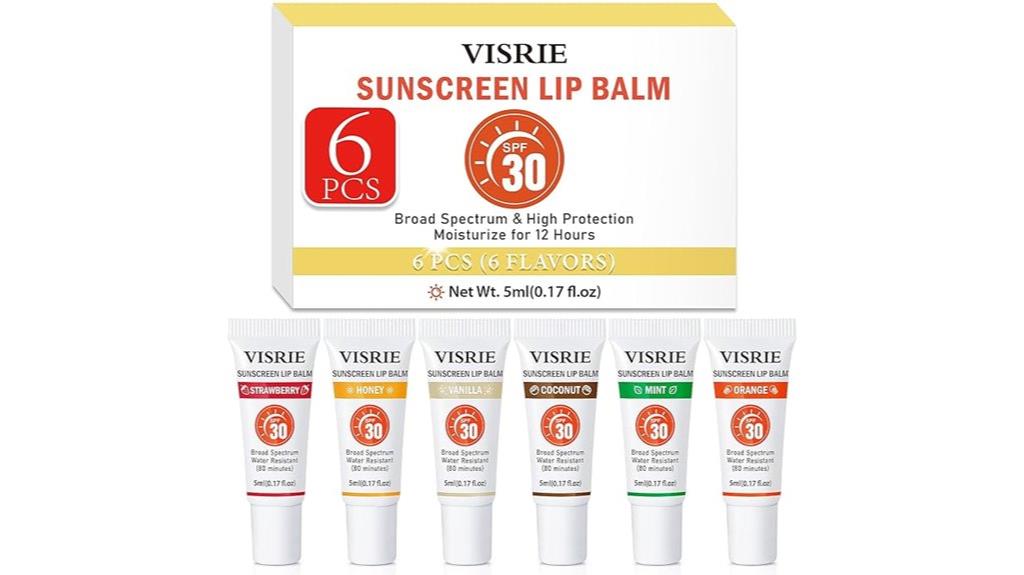 six pack spf 30 lip balm