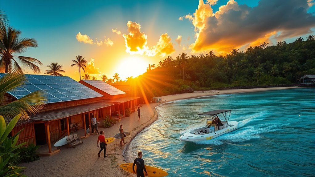 solar powered eco friendly surfing