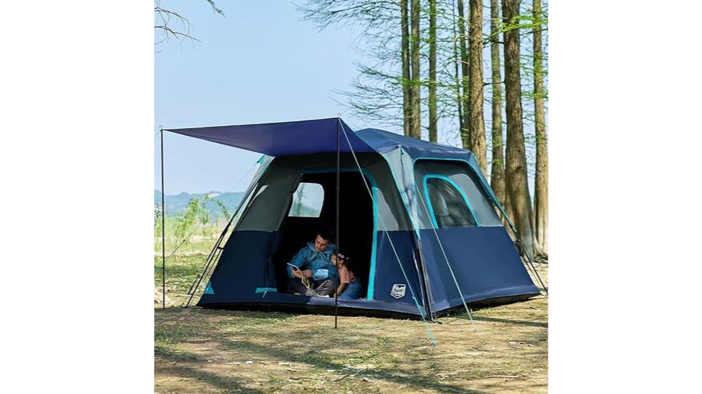 spacious four person camping tent