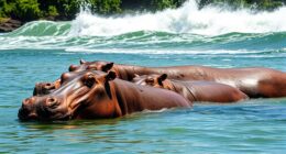 surfing hippos conservation gabon