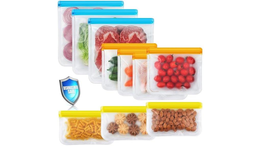 ten reusable storage bags