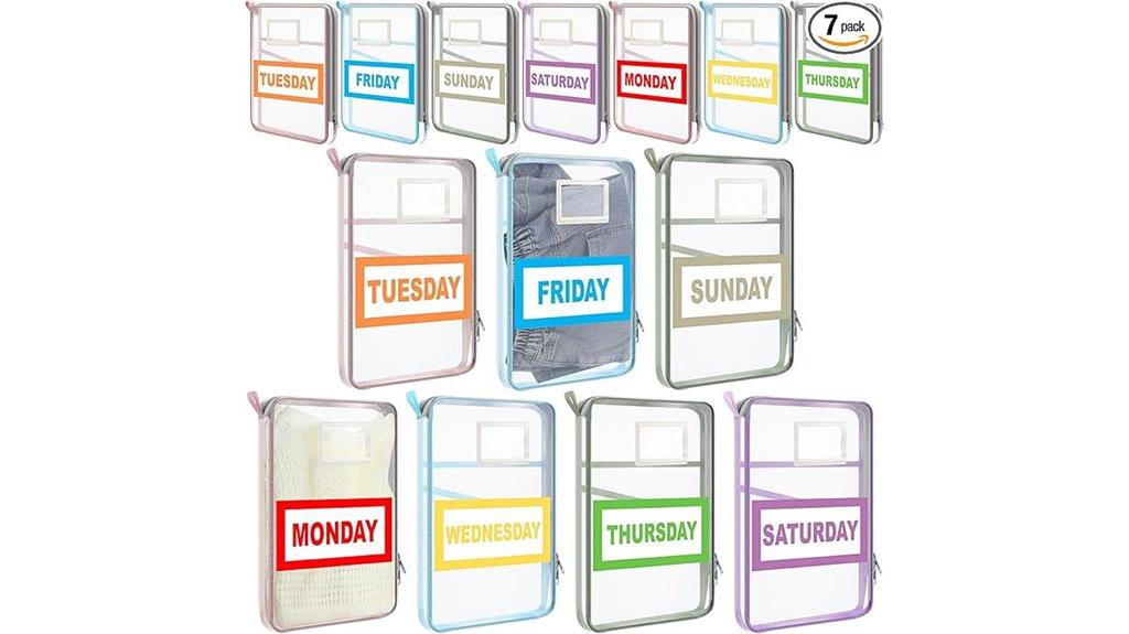 travel packing cubes with labels