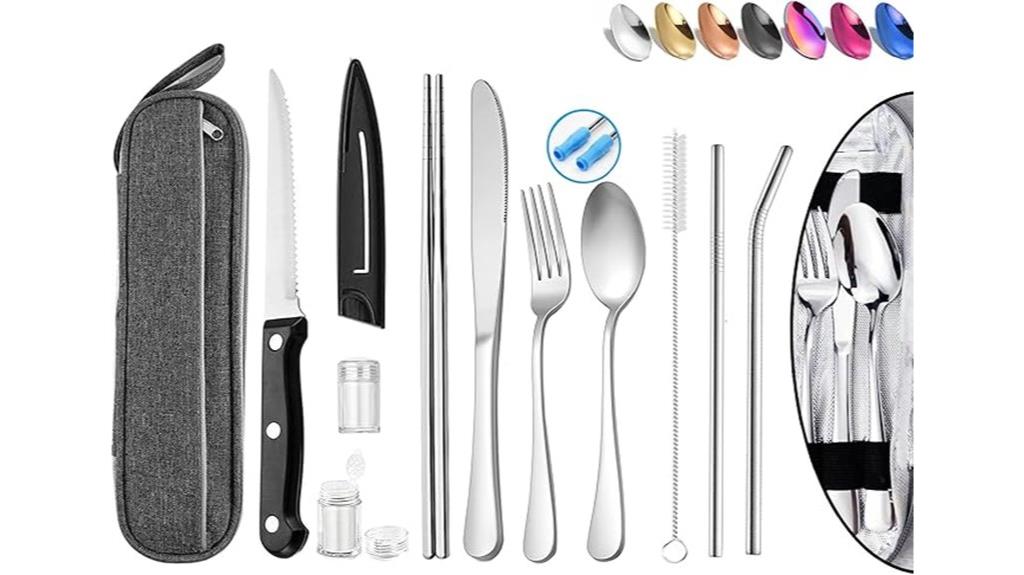 travel utensils with case