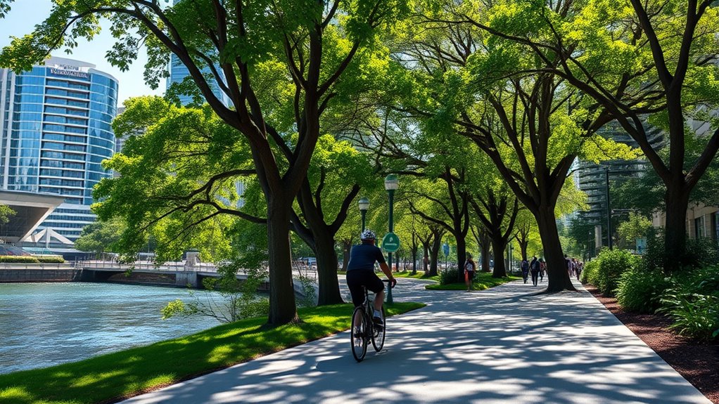 urban waterfront cycling adventure