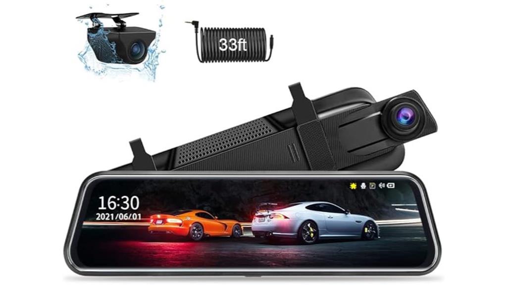10 inch dual camera dashcam