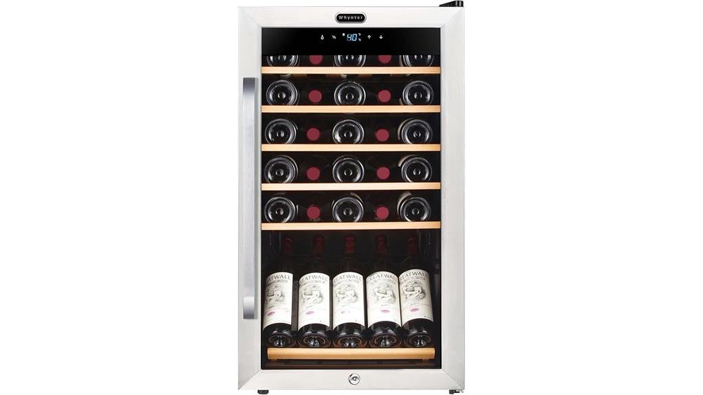 34 bottle stainless wine refrigerator