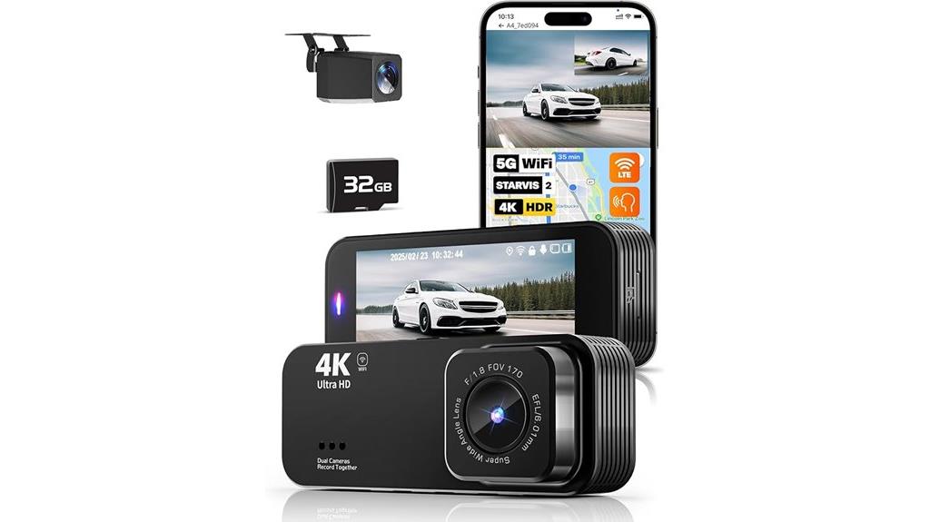 4k night vision dash cam