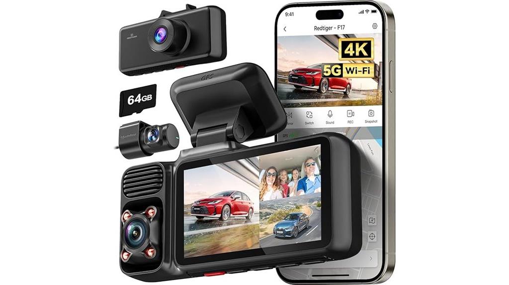 4k wifi gps dash cam