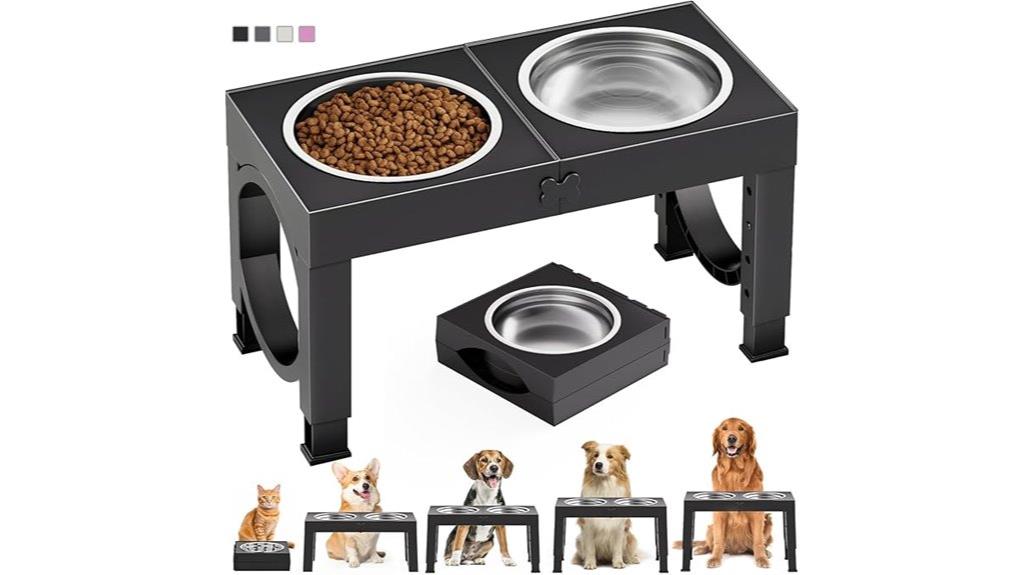 adjustable elevated dog bowls
