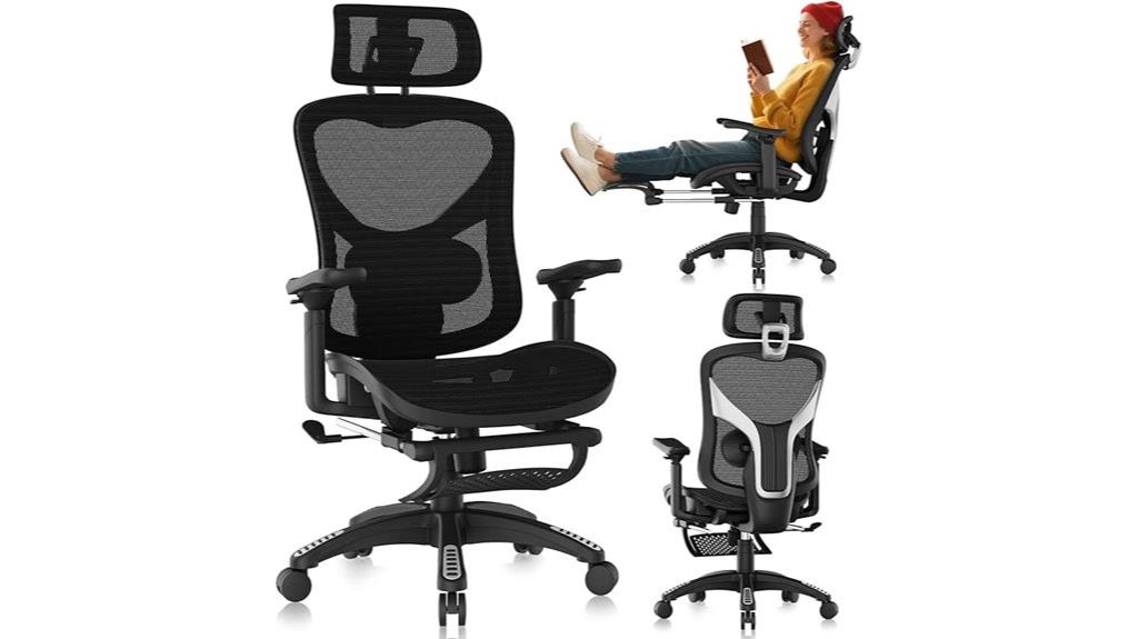 adjustable lumbar footrest chair