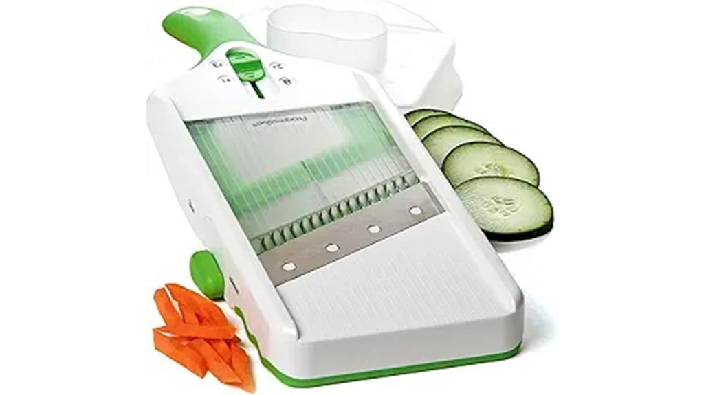 adjustable white and green mandoline