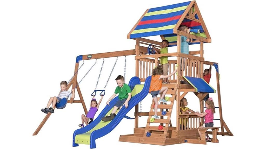 beachfront cedar wood playset