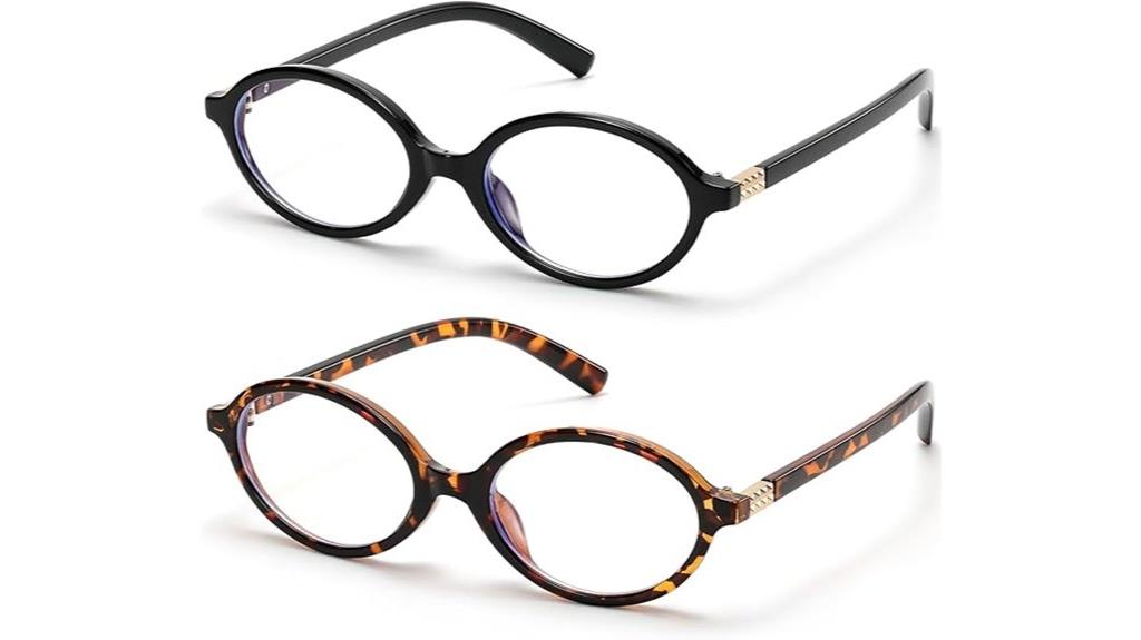 blue oval retro glasses