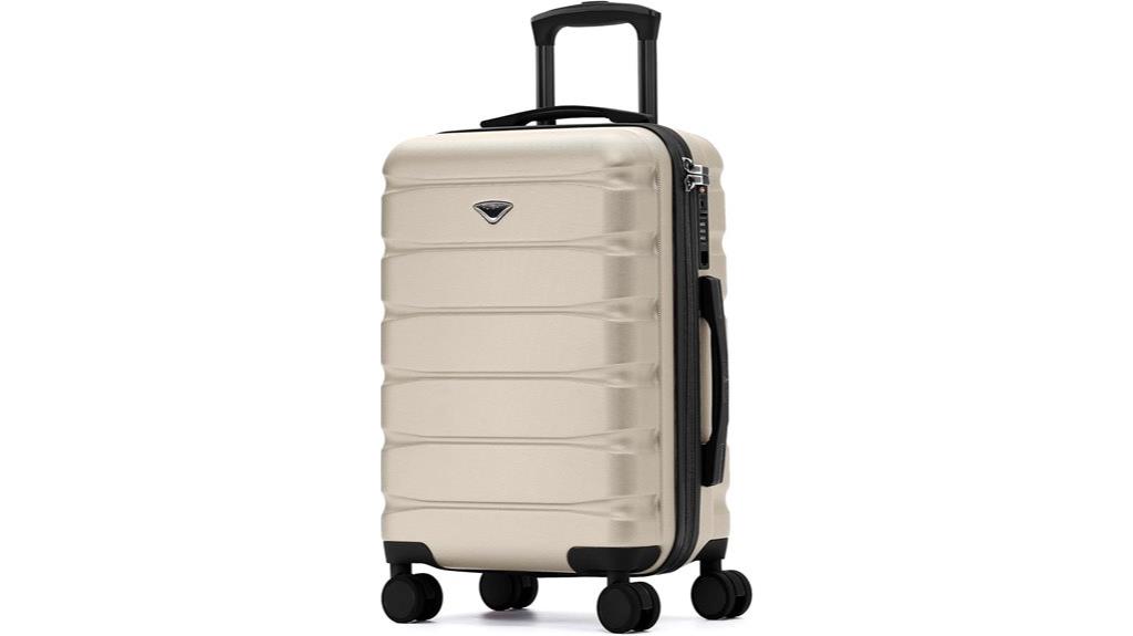 champagne hardside spinner suitcase