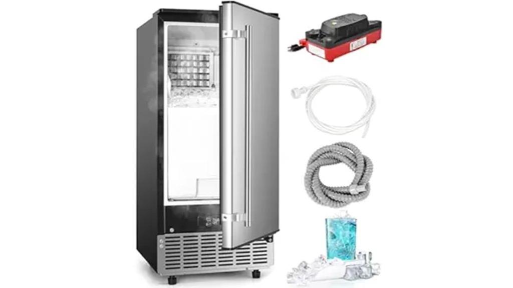 commercial ice maker with drain