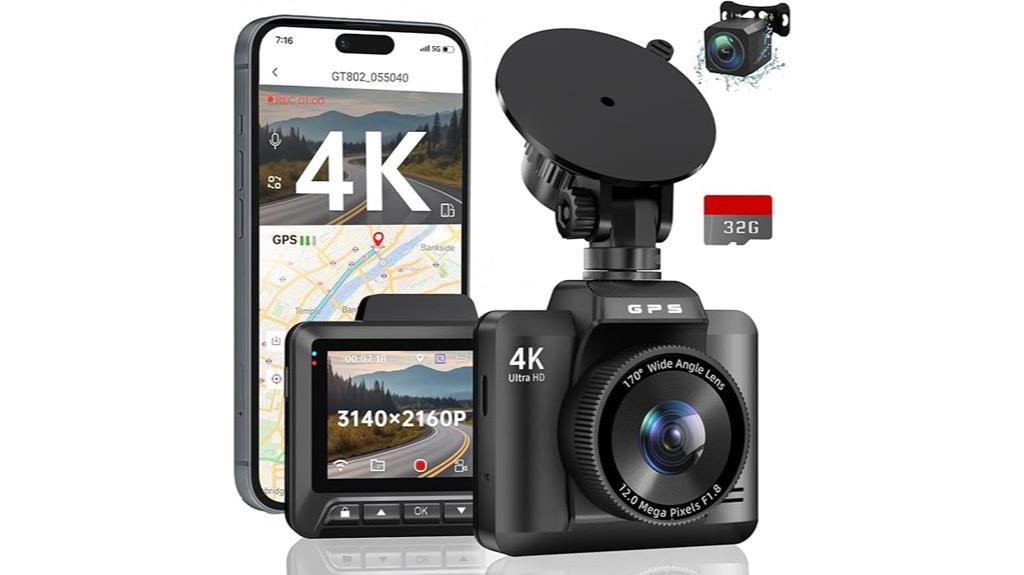 dual 4k and 1080p dash cam