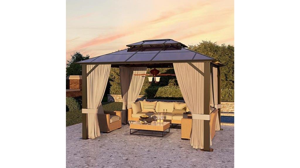 durable aluminum gazebo with netting