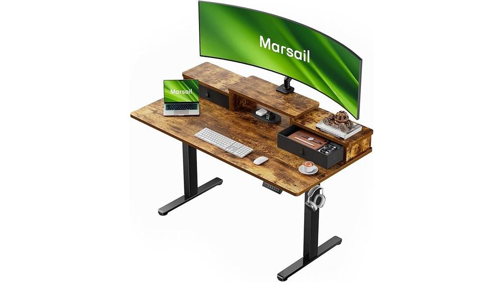 electric desk with drawers