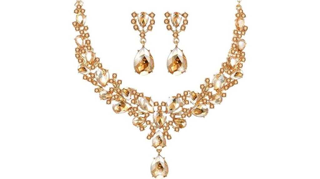 elegant crystal bridal set