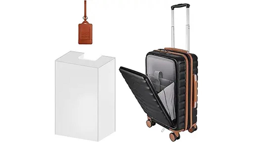 expandable 20 inch spinner luggage
