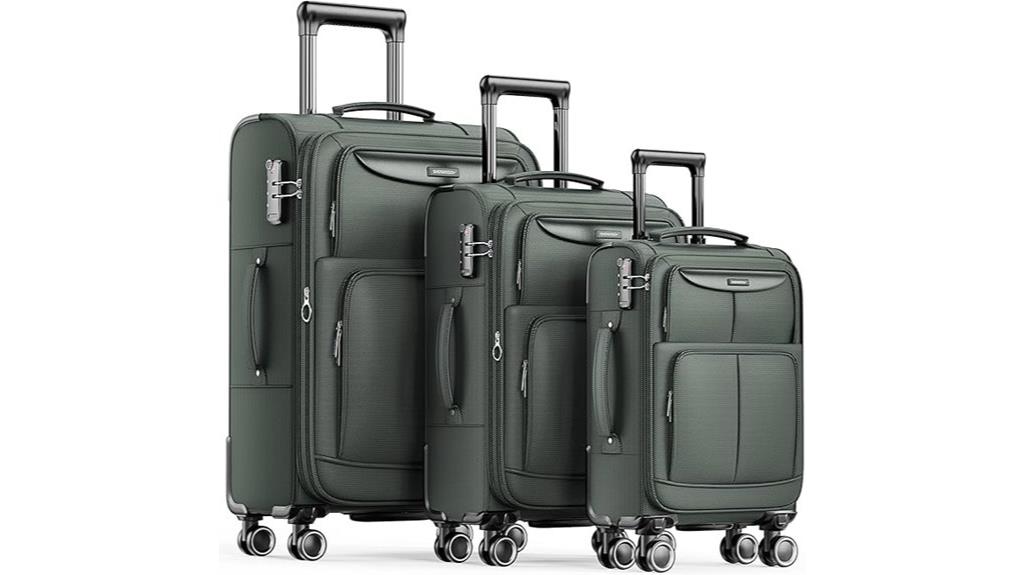 expandable softside luggage set