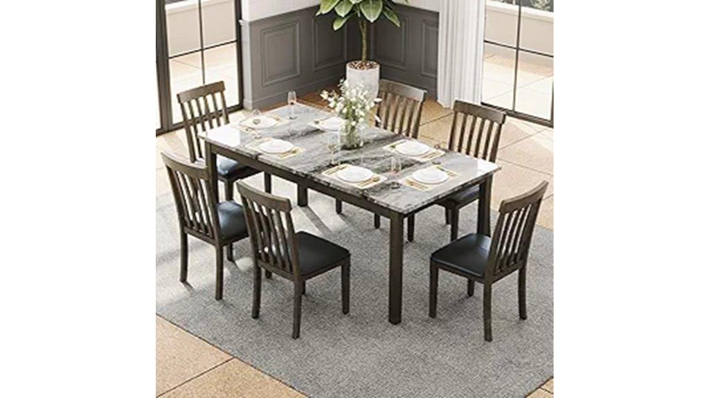 faux marble dining set